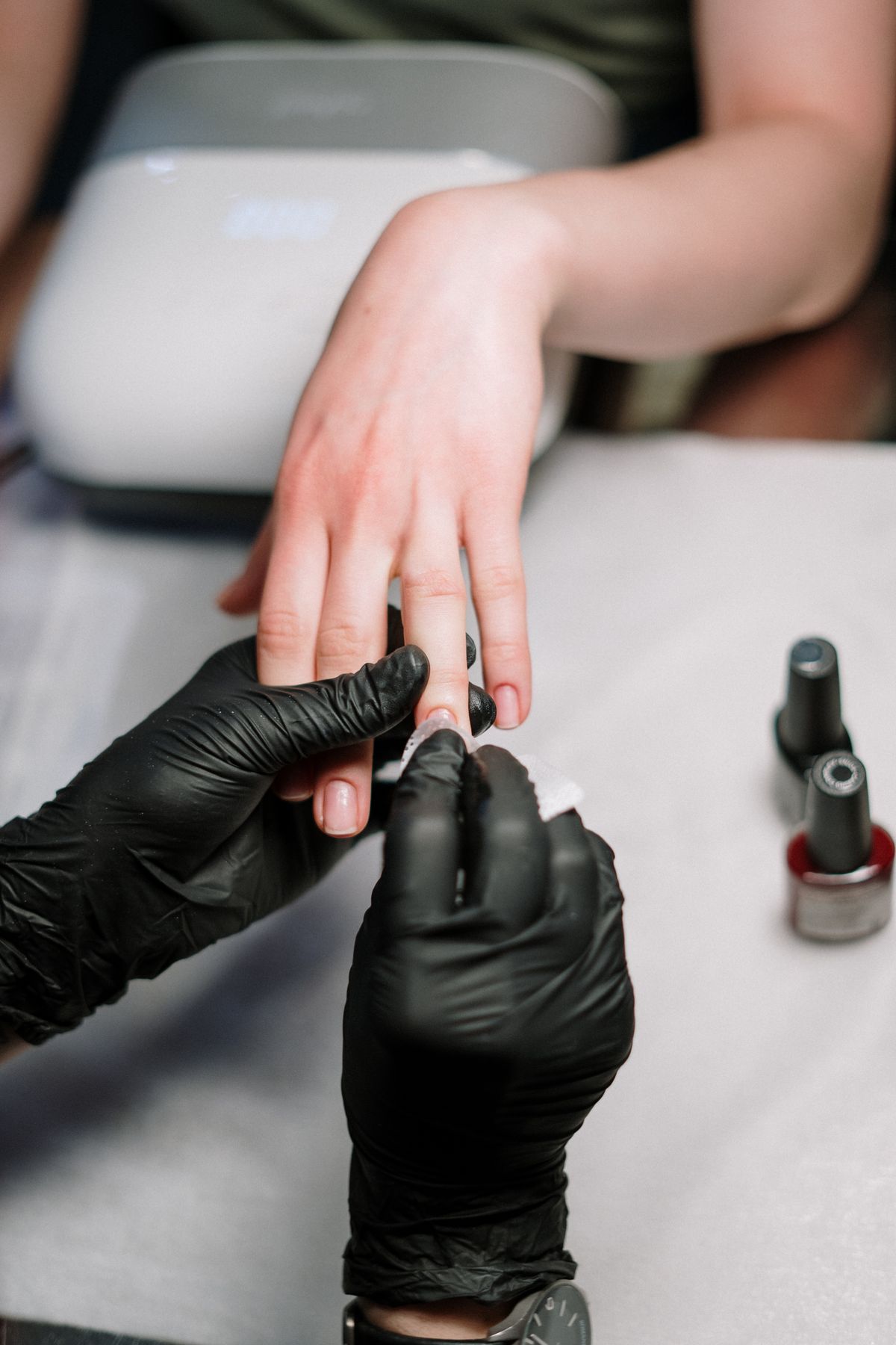 Gel manicure application at Yume Nail Studio